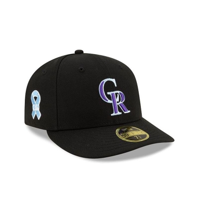 Black Colorado Rockies Hat - New Era MLB Father's Day Low Profile 59FIFTY Fitted Caps USA6054719